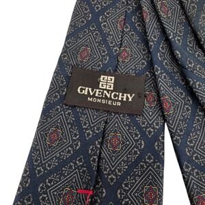 Givenchy Monsieur Navy Gray Red Tie